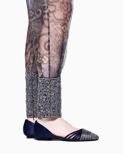 Satin and rhinestone ballerinas