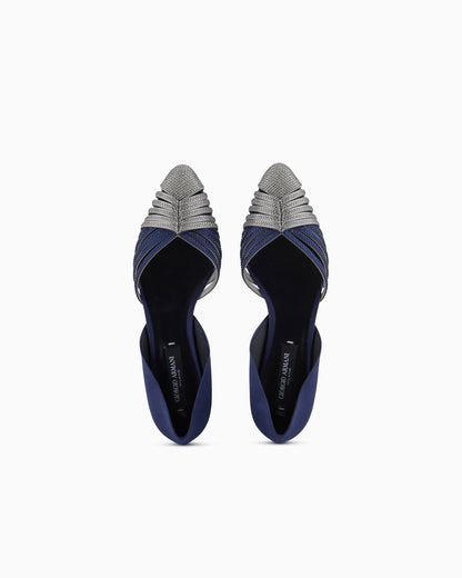 Satin and rhinestone ballerinas