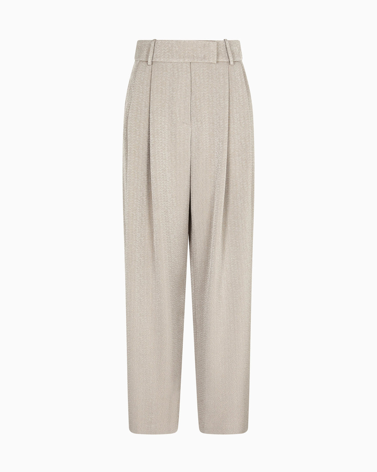 Viscose, wool, silk jacquard single-pleat trousers