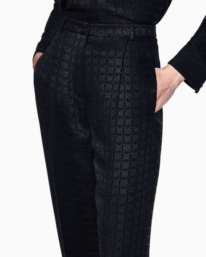 Jacquard cupro single-darted trousers