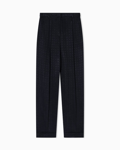Jacquard cupro single-darted trousers