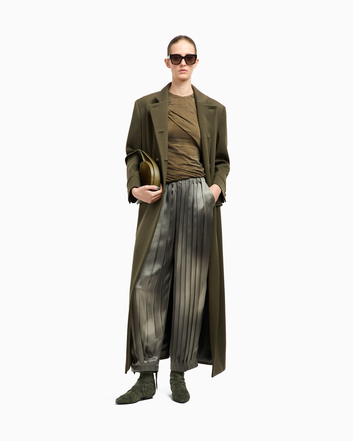 Printed silk satin trousers