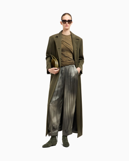 Printed silk satin trousers
