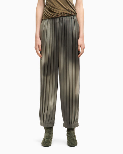 Printed silk satin trousers