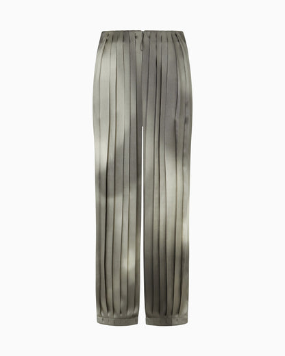 Printed silk satin trousers