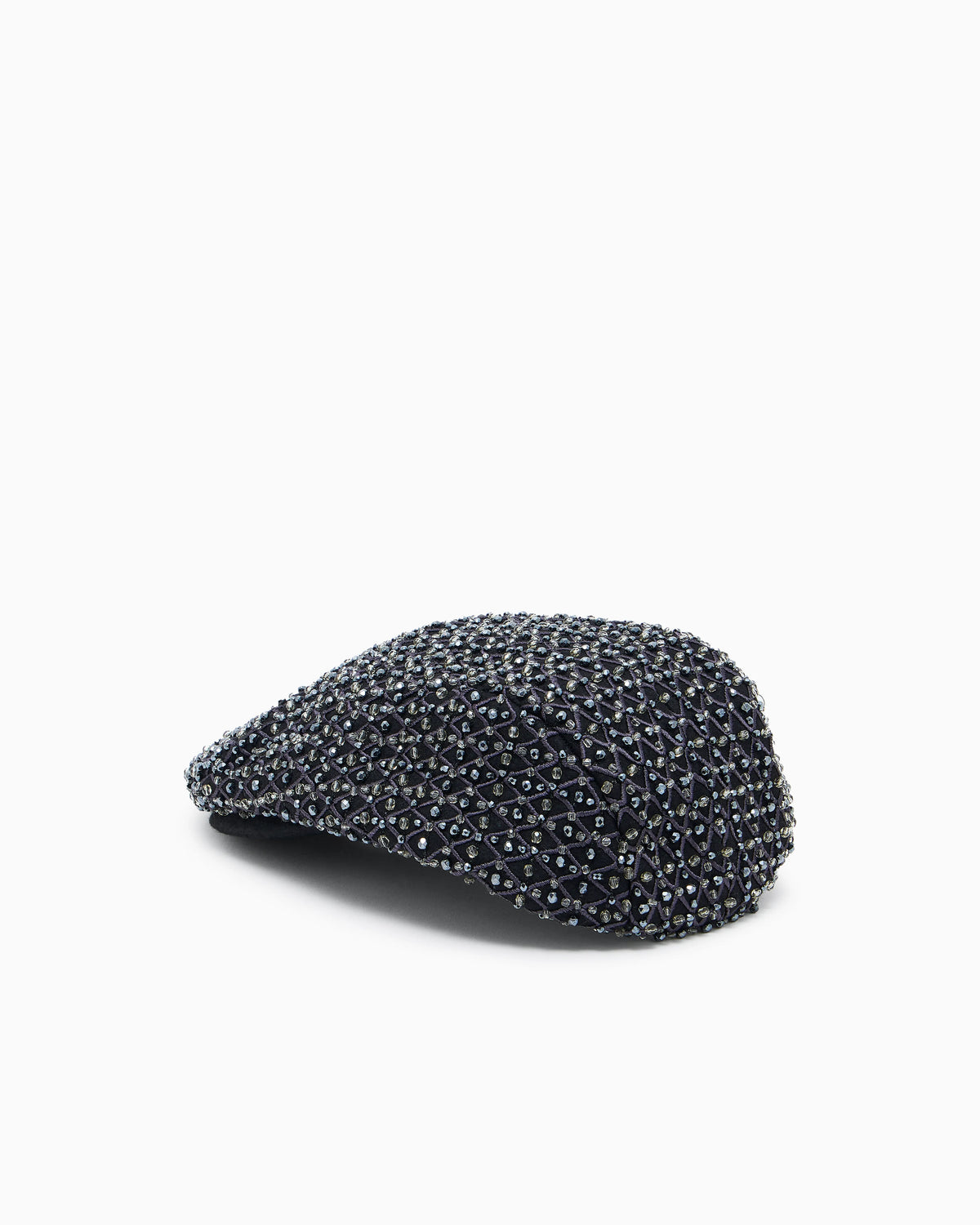 Embroidered wool flat cap