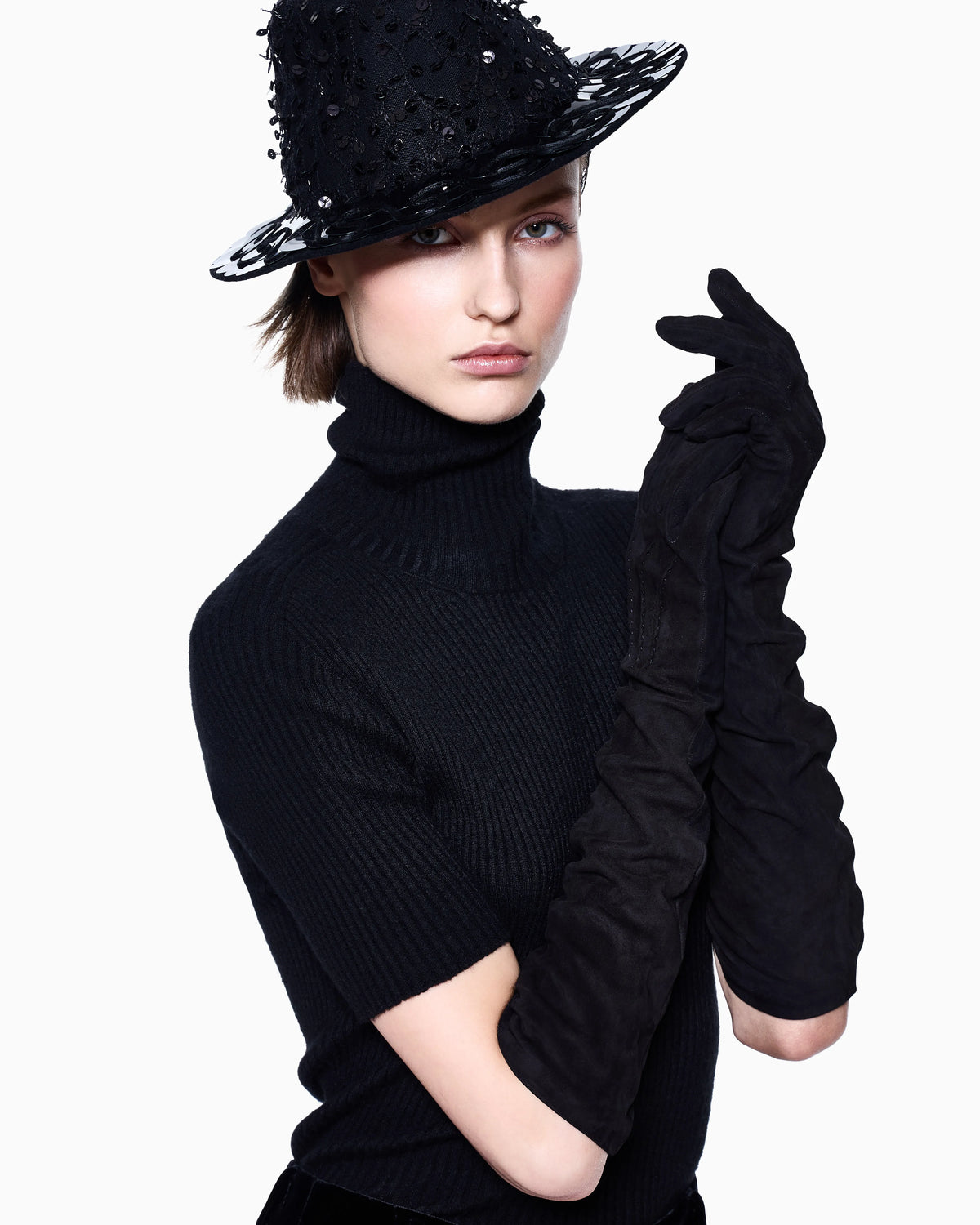 Long suede gloves