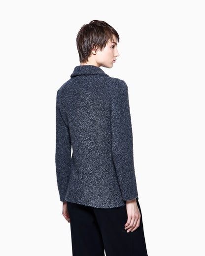Jacket in calfskin and cashmere and silk bouclé