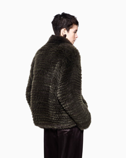 Two-tone cashmere oversized blouson