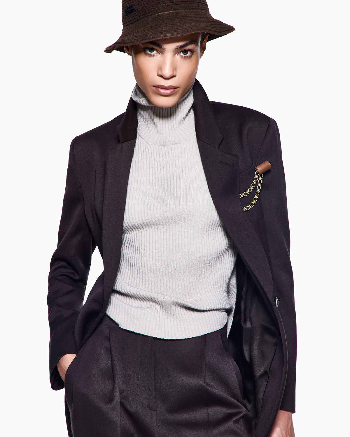 Short-sleeved cashmere rollneck jumper