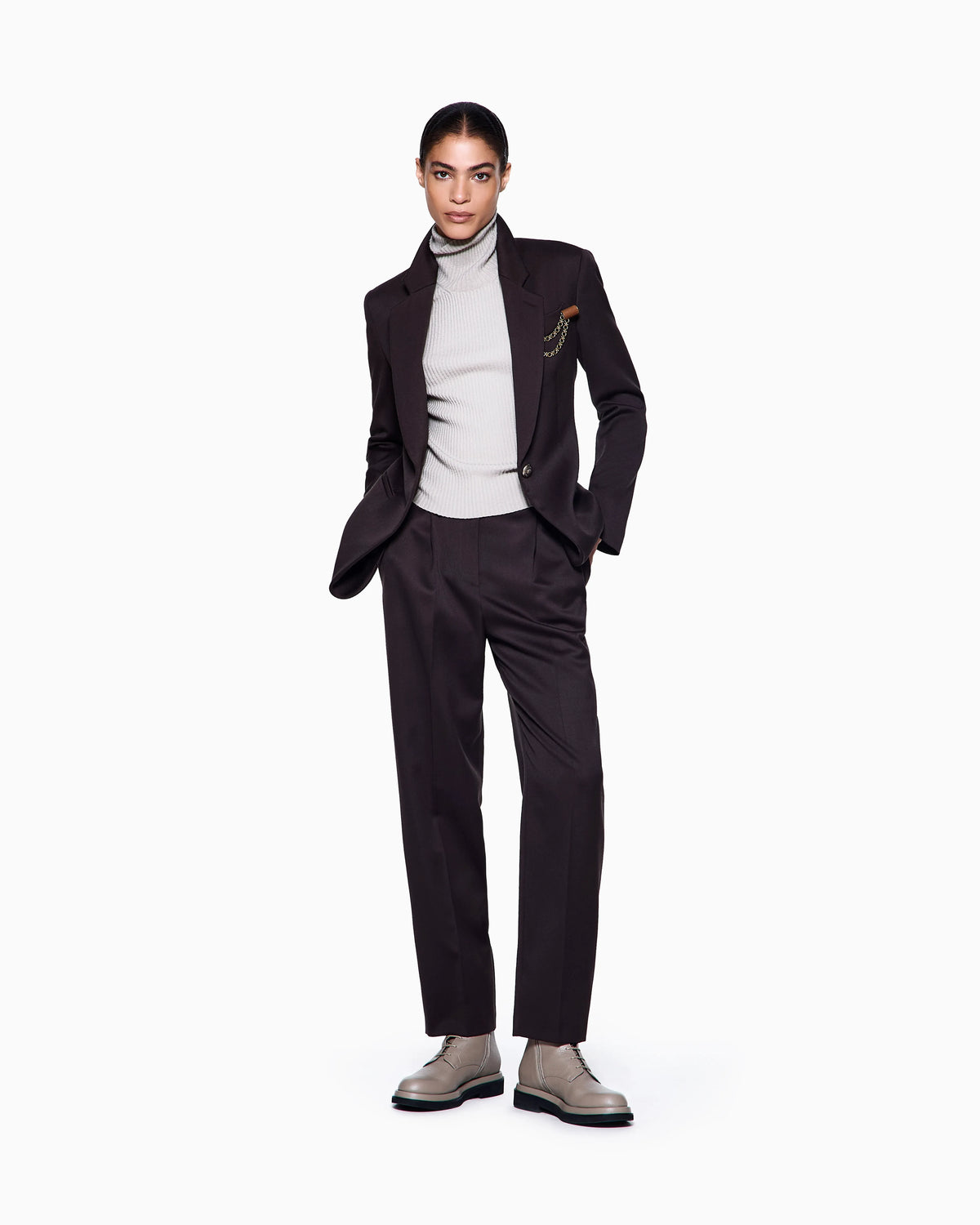 Short-sleeved cashmere rollneck jumper