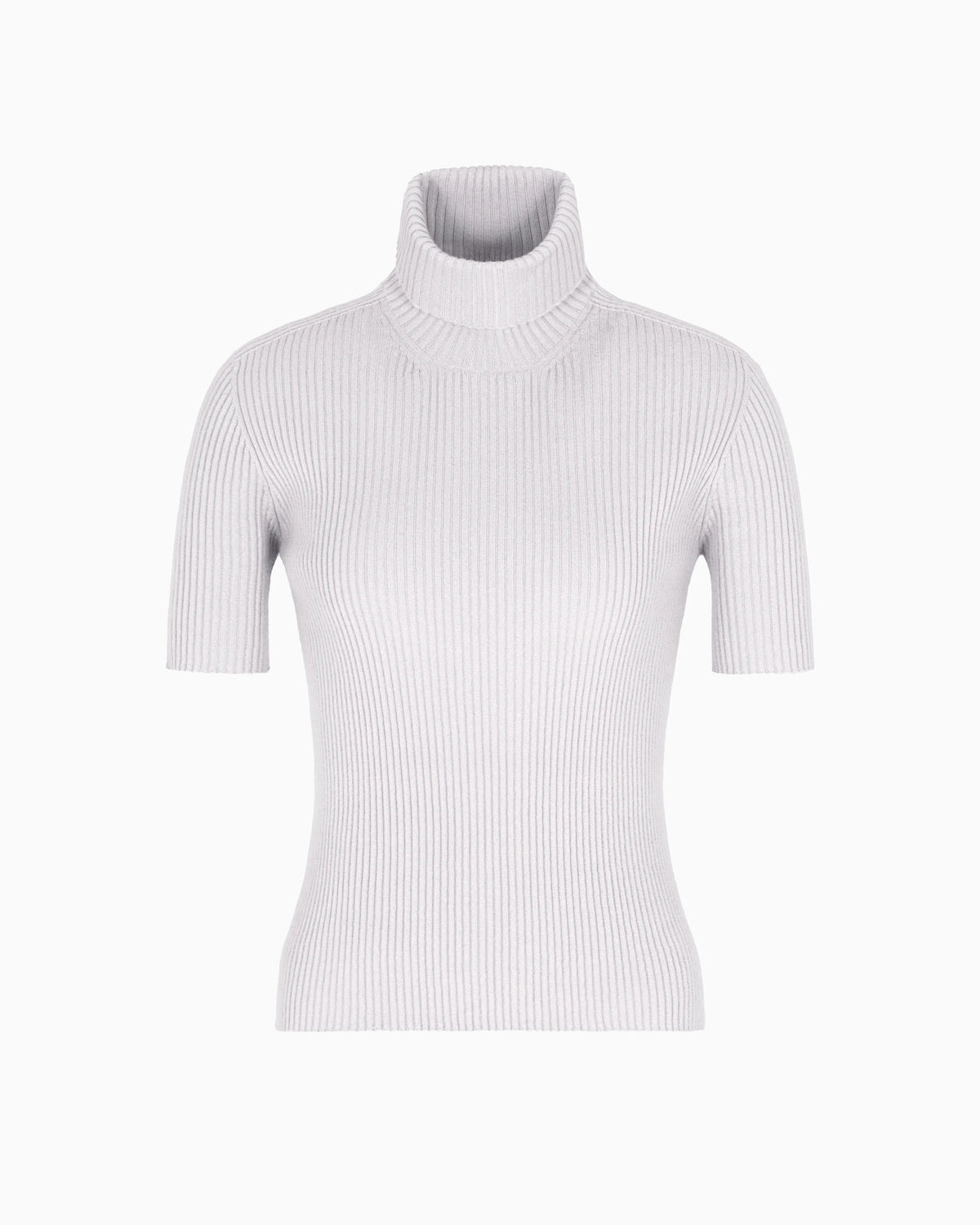 Short-sleeved cashmere rollneck jumper