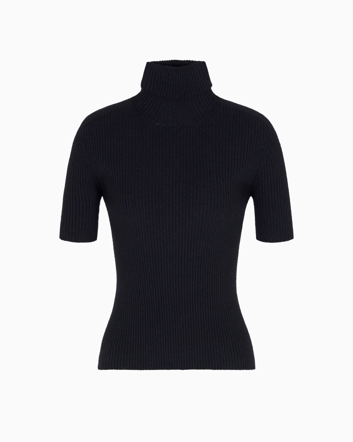 Short-sleeved cashmere rollneck jumper