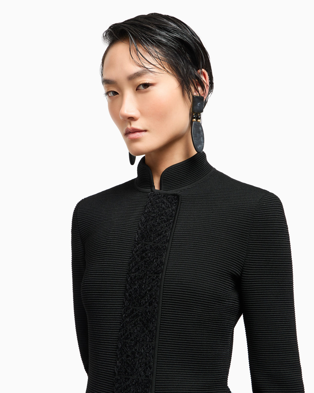 Viscose ottoman single-breasted jacket