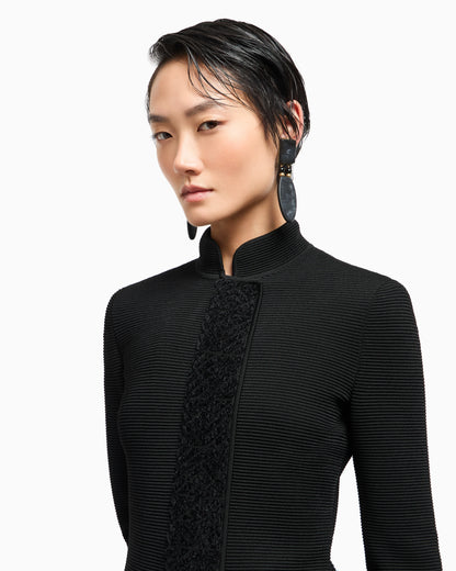 Viscose ottoman single-breasted jacket