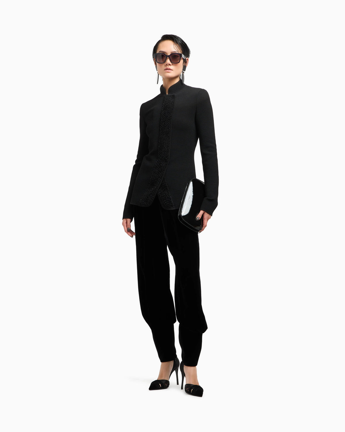 Viscose ottoman single-breasted jacket