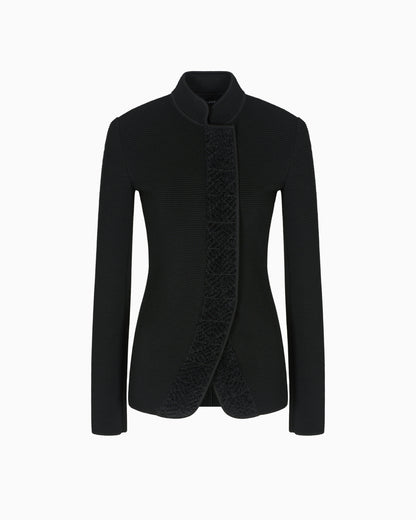 Viscose ottoman single-breasted jacket