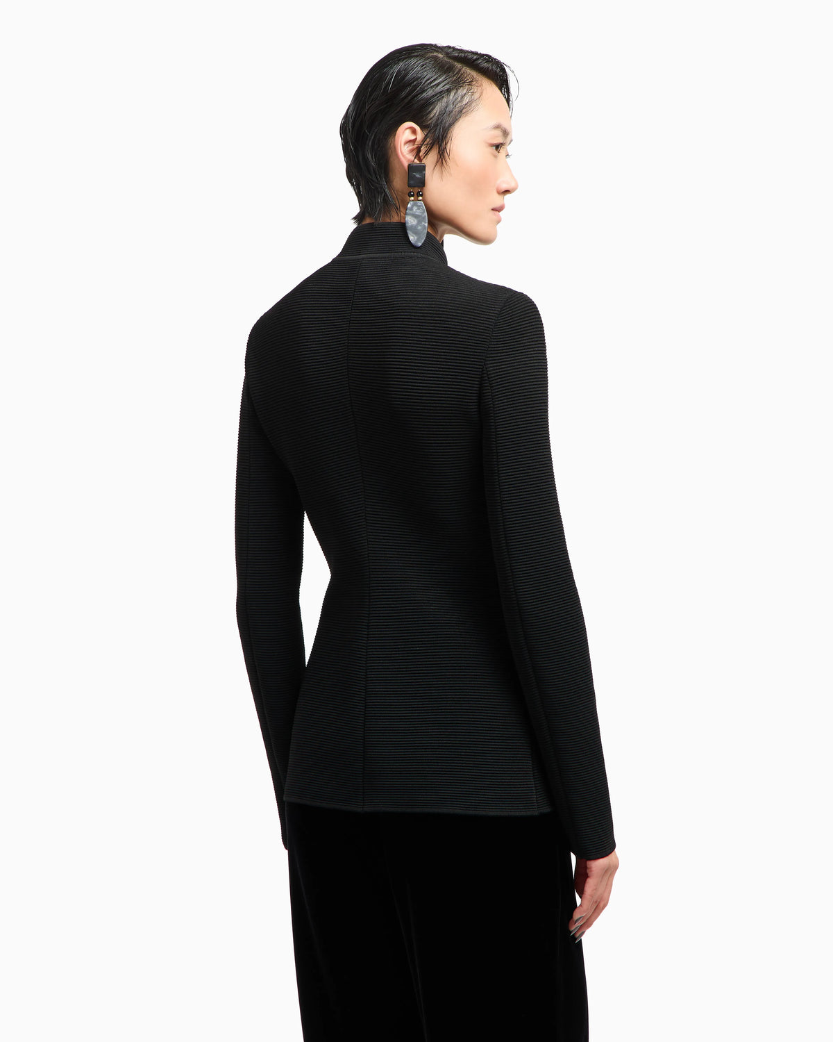 Viscose ottoman single-breasted jacket