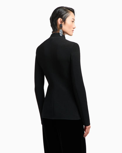 Viscose ottoman single-breasted jacket