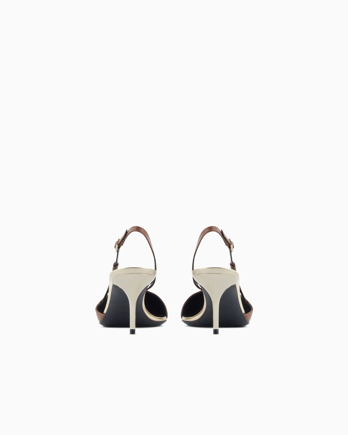 Calfskin slingbacks with mirror details