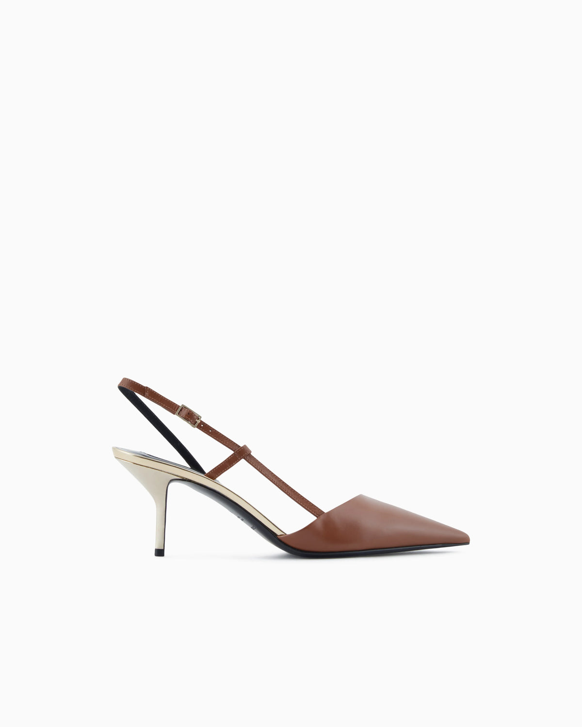 Calfskin slingbacks with mirror details