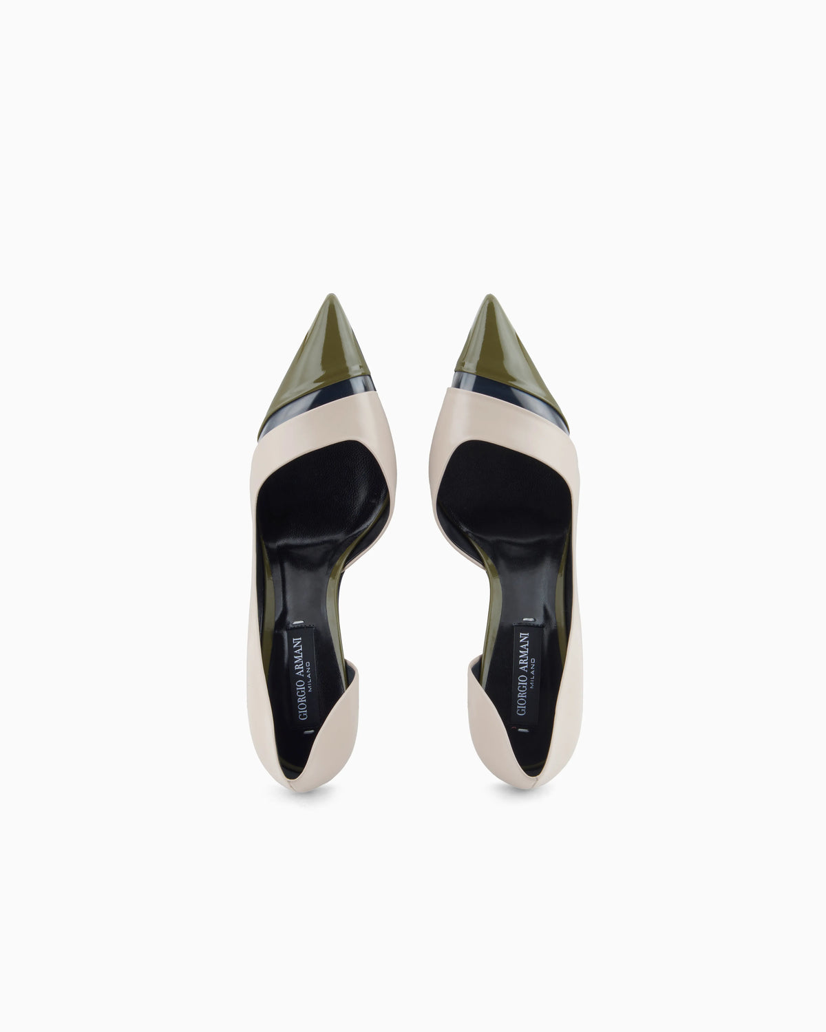 Leather, patent and PVC court shoes