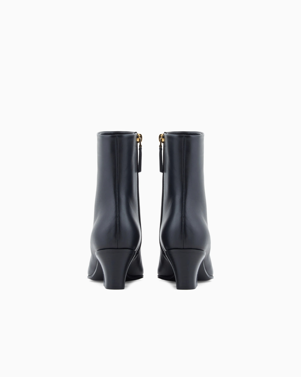 Smooth leather heeled ankle boots