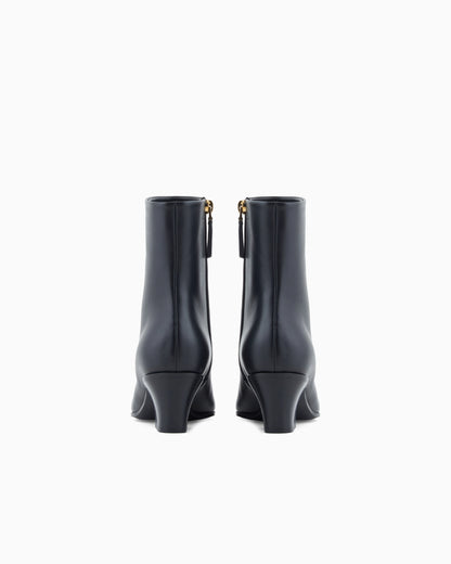 Smooth leather heeled ankle boots