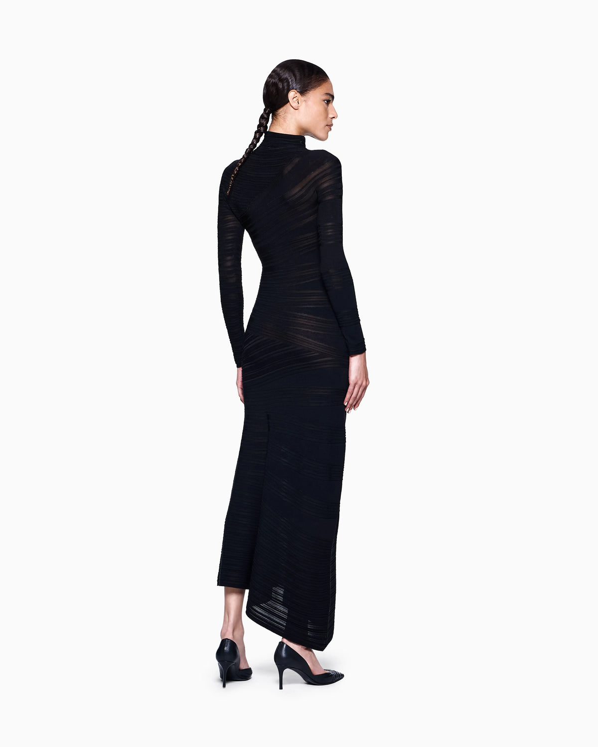 Viscose and wool jersey midi dress