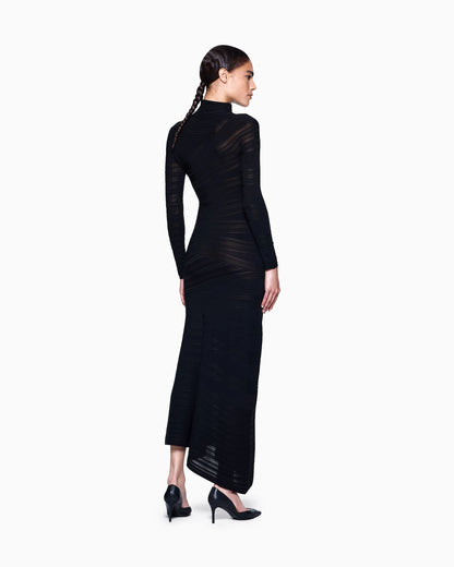 Viscose and wool jersey midi dress