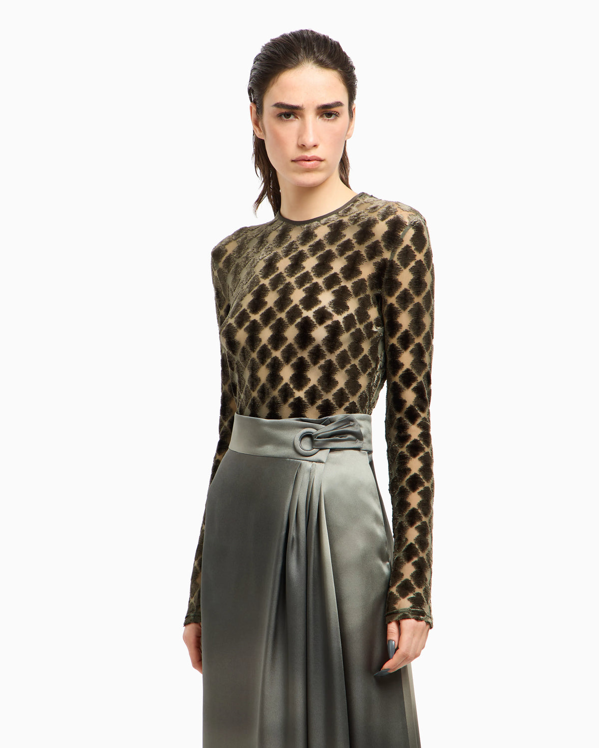 Geometric jacquard jersey jumper