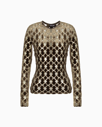 Geometric jacquard jersey jumper