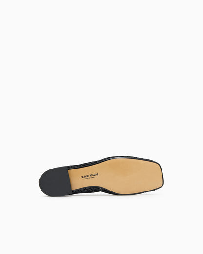 Floral flocked mesh ballerinas