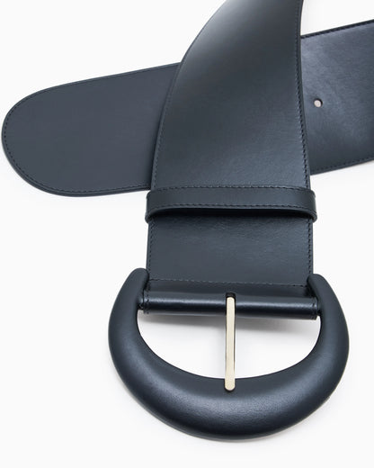 Smooth leather belt
