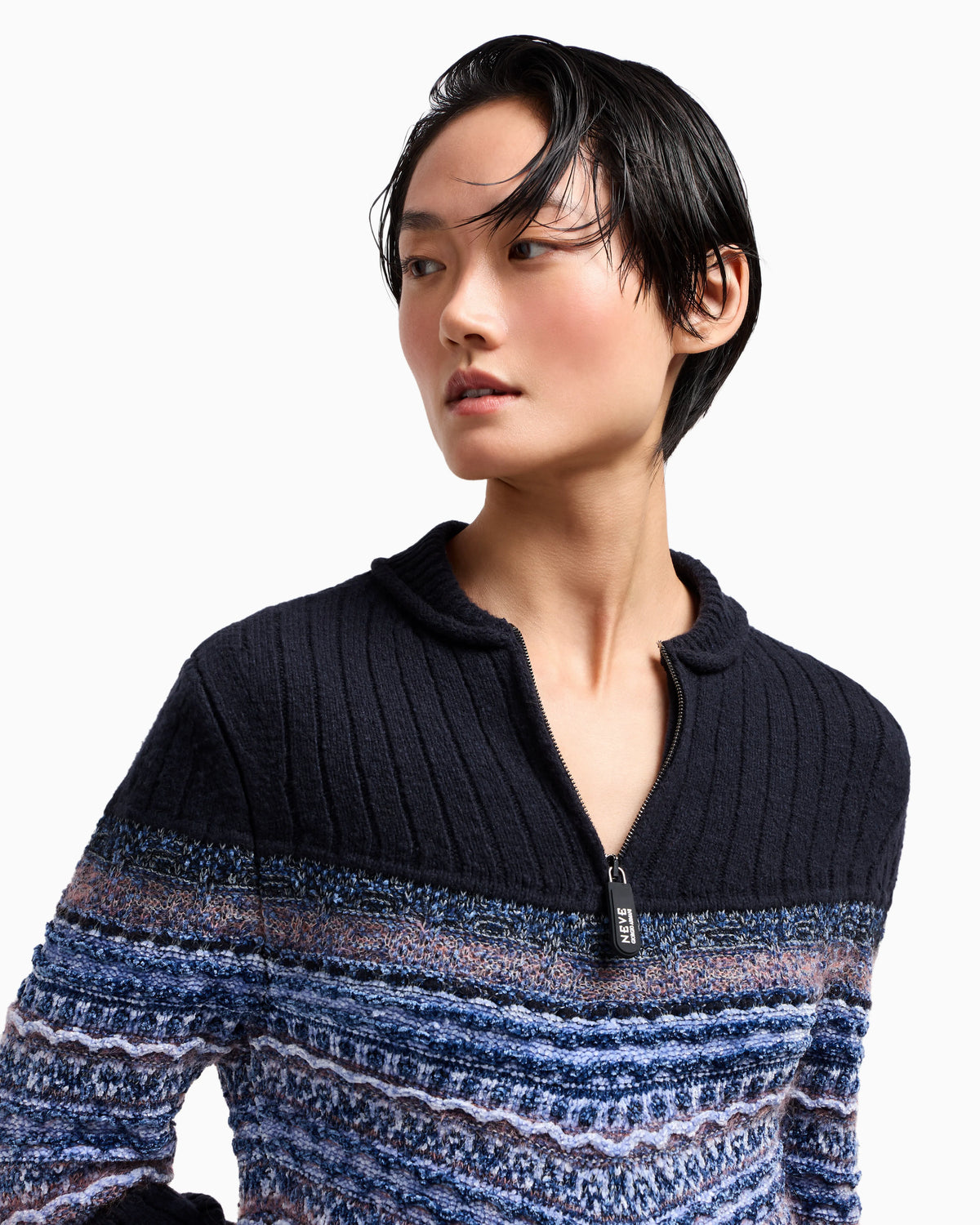 Giorgio Armani Neve jumper in a virgin wool and mohair jacquard