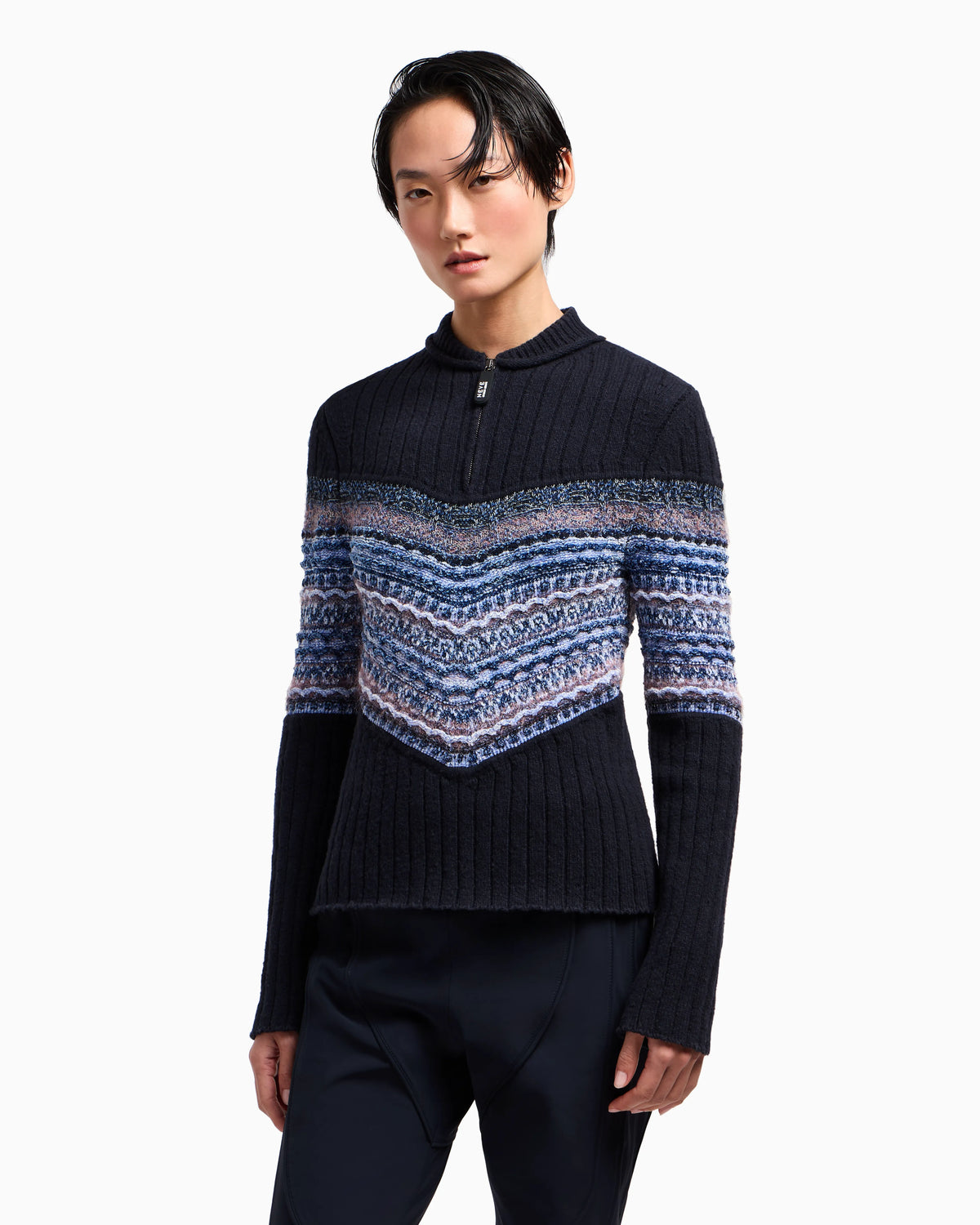 Giorgio Armani Neve jumper in a virgin wool and mohair jacquard