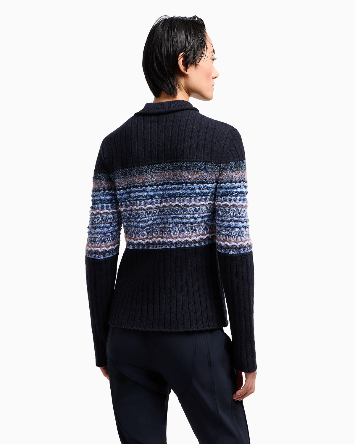 Giorgio Armani Neve jumper in a virgin wool and mohair jacquard