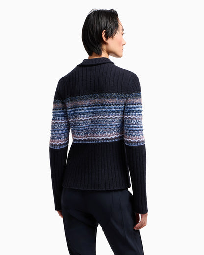 Giorgio Armani Neve jumper in a virgin wool and mohair jacquard