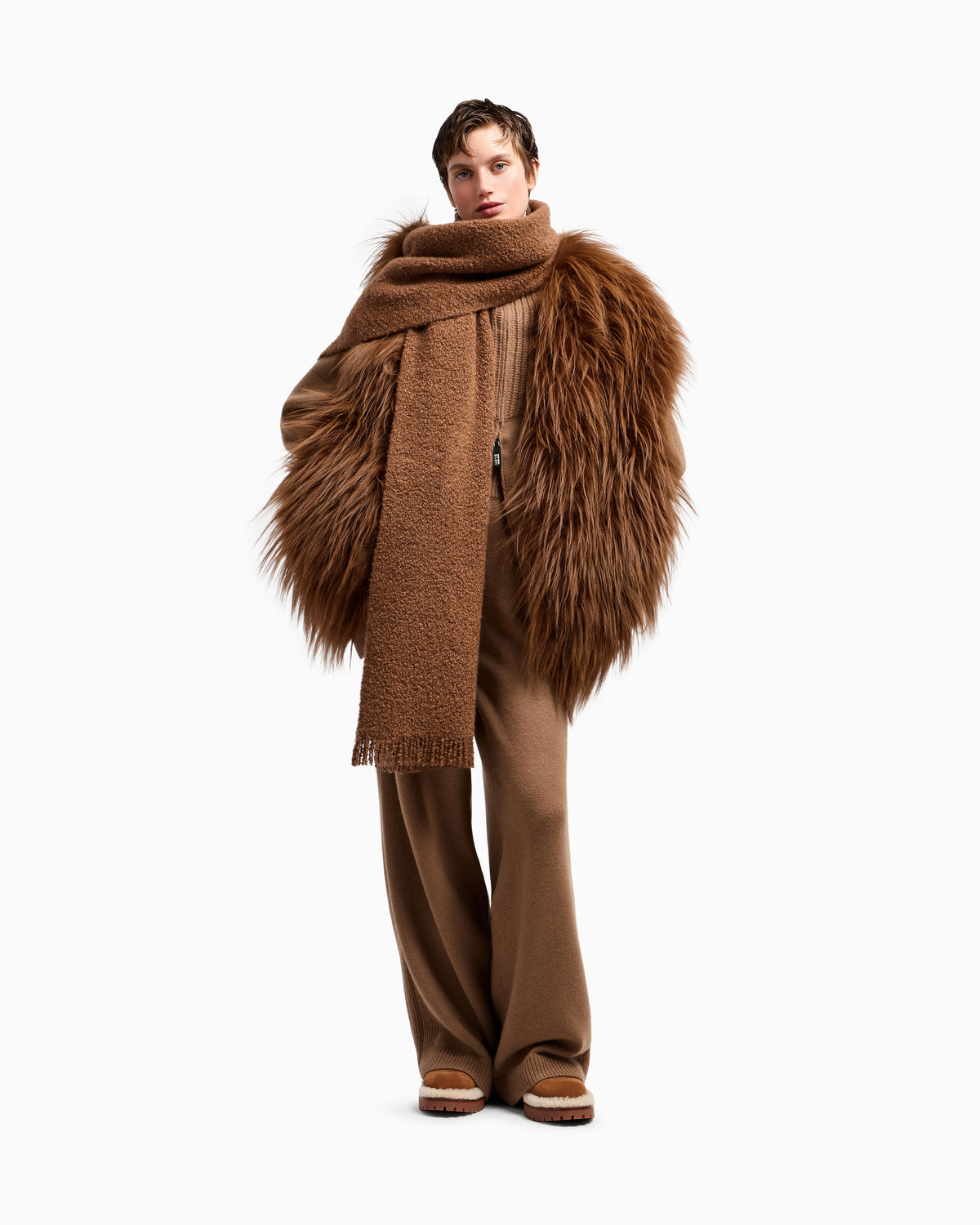 Giorgio Armani Neve wide trousers in a virgin wool and cashmere blend