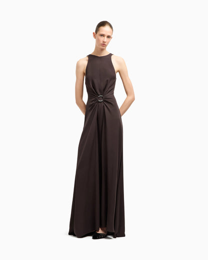 Long triple silk georgette dress