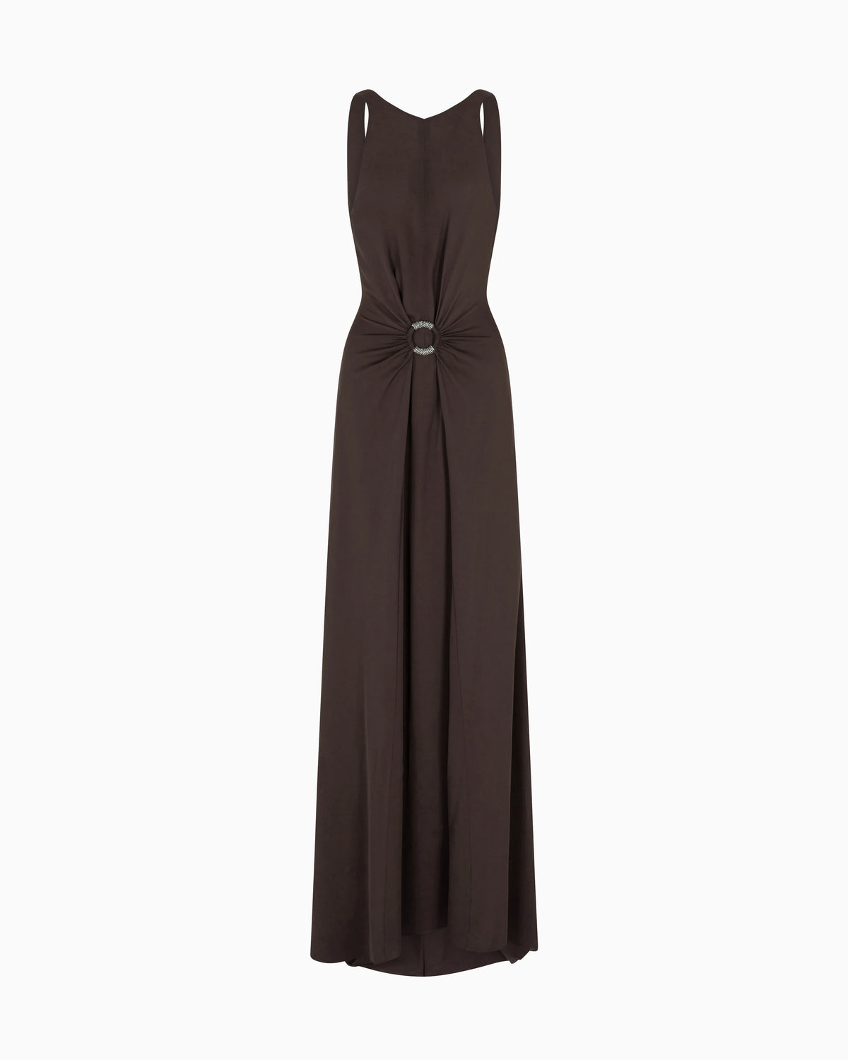Long triple silk georgette dress