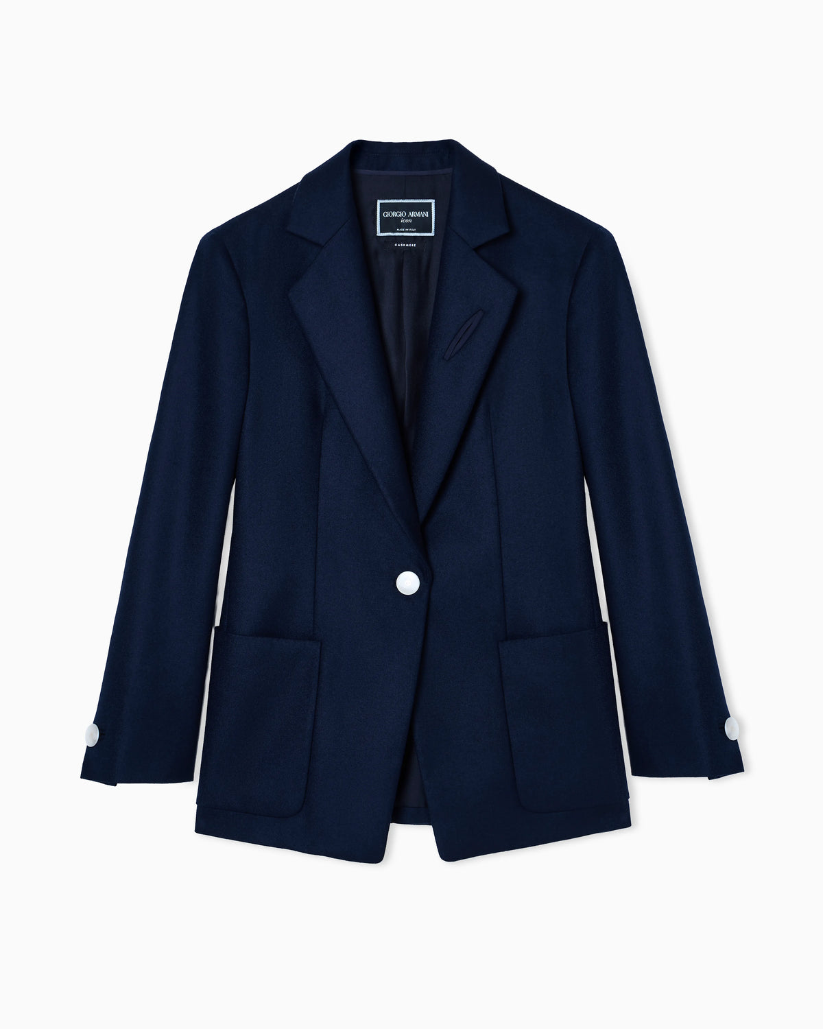 Cashmere jacket in flannel with patch pockets Icon
