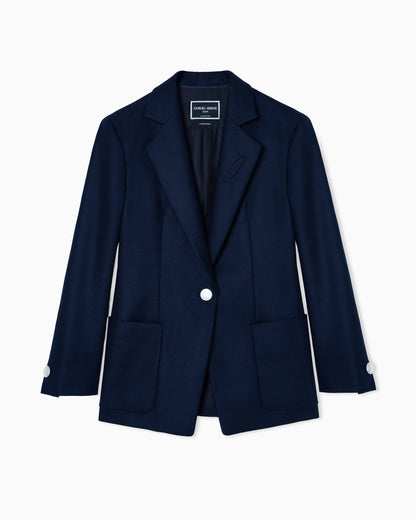 Cashmere jacket in flannel with patch pockets Icon