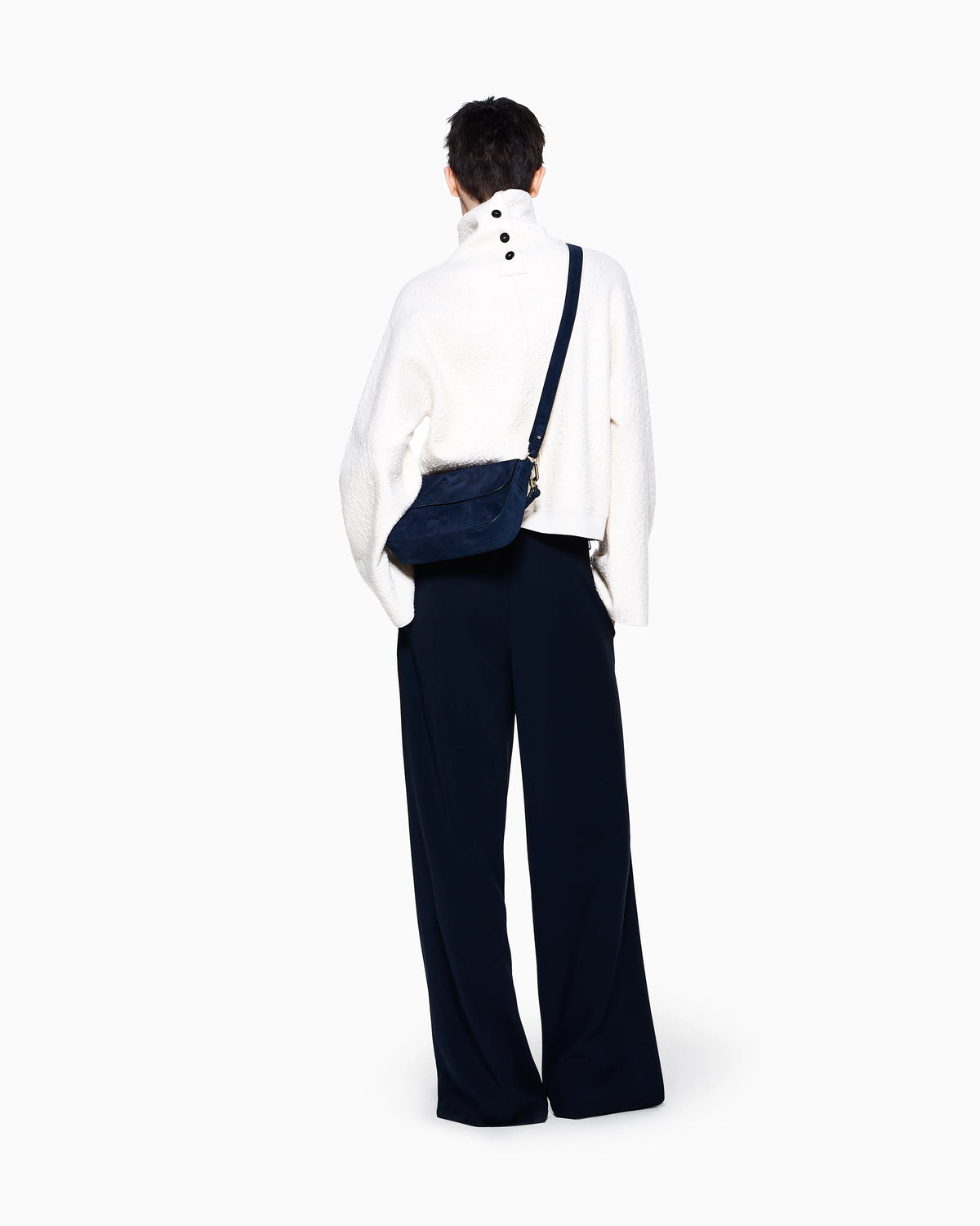 High-waisted trousers in cady with a wide leg Icon