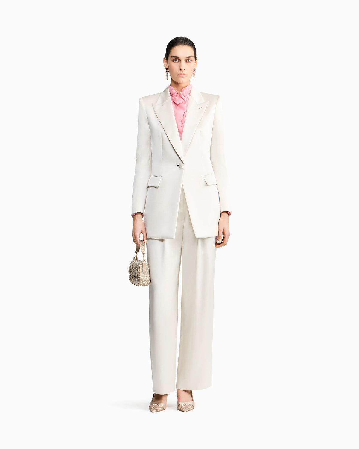 Single-breasted silk satin jacket