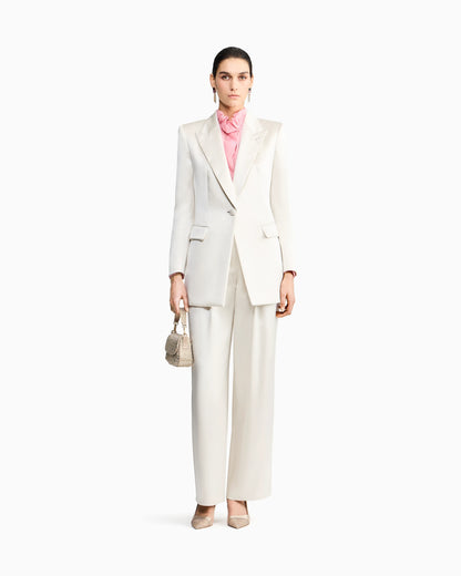 Single-breasted silk satin jacket
