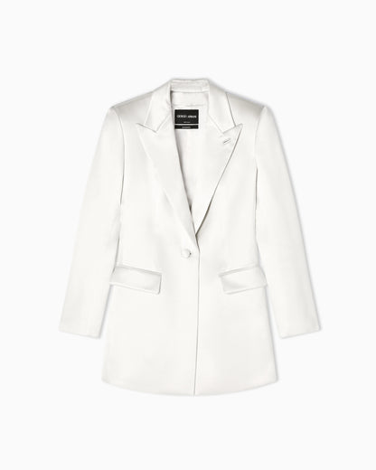 Single-breasted silk satin jacket