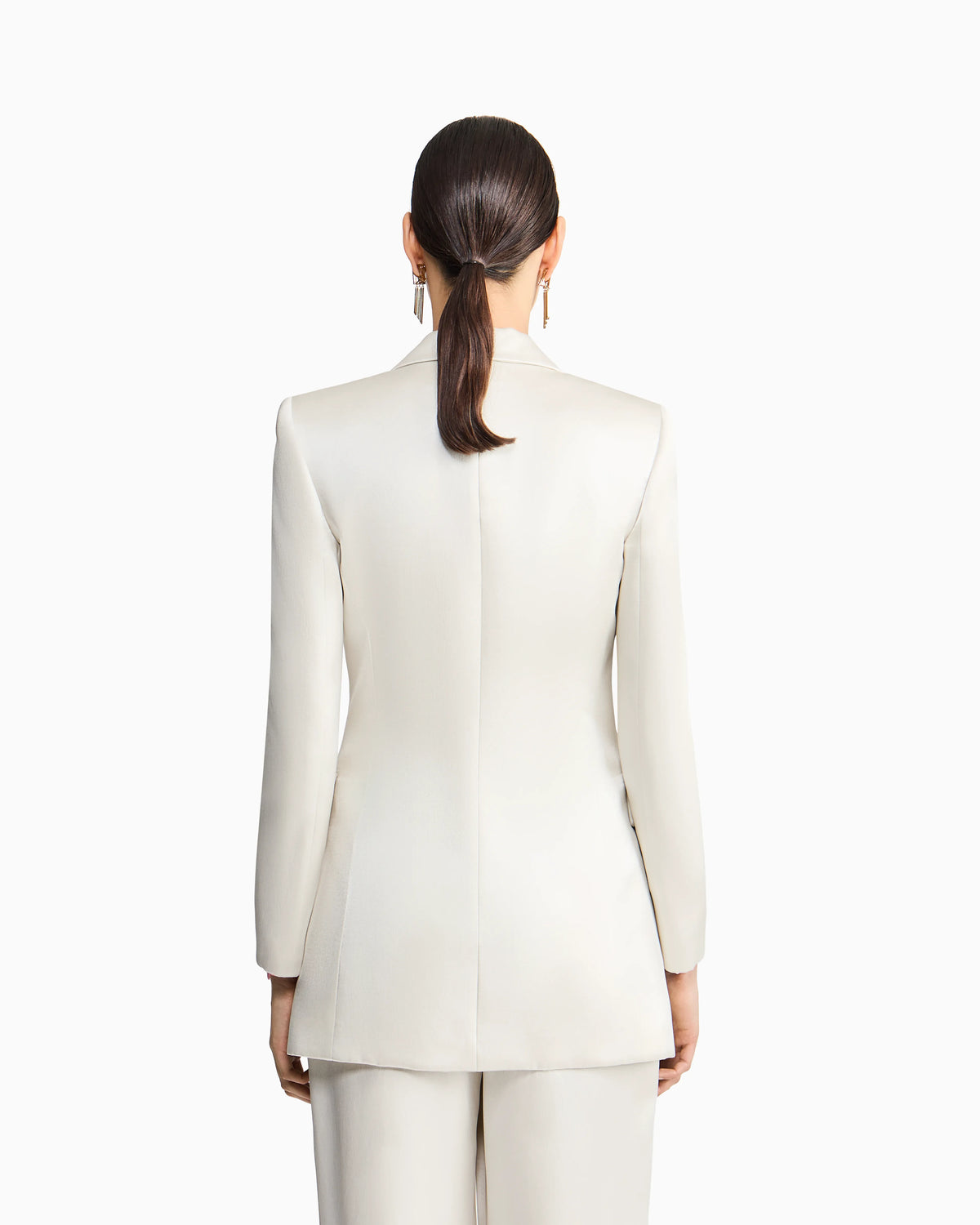 Single-breasted silk satin jacket