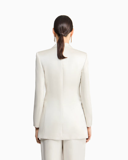 Single-breasted silk satin jacket