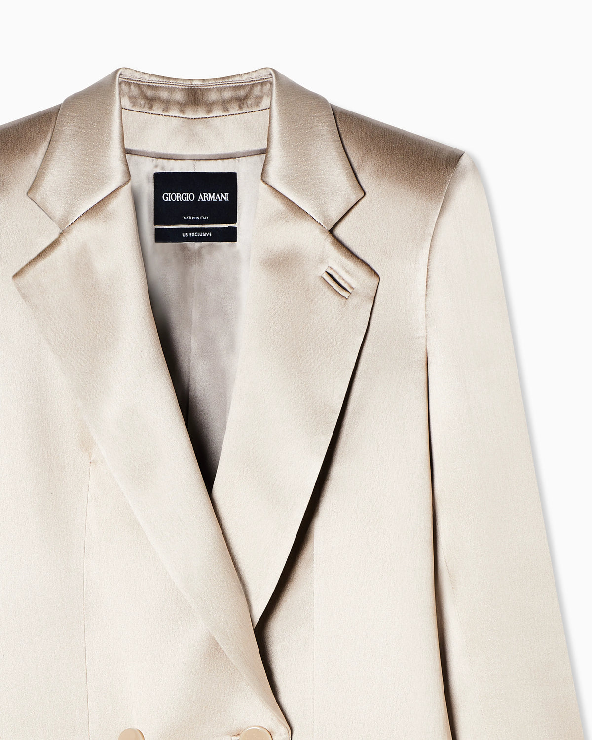 Double-breasted silk satin jacket